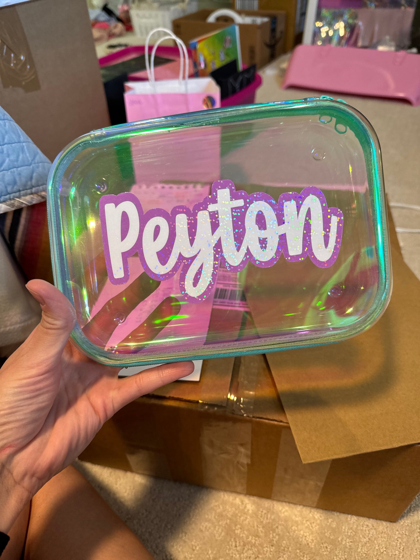hard plastic zip case with decal