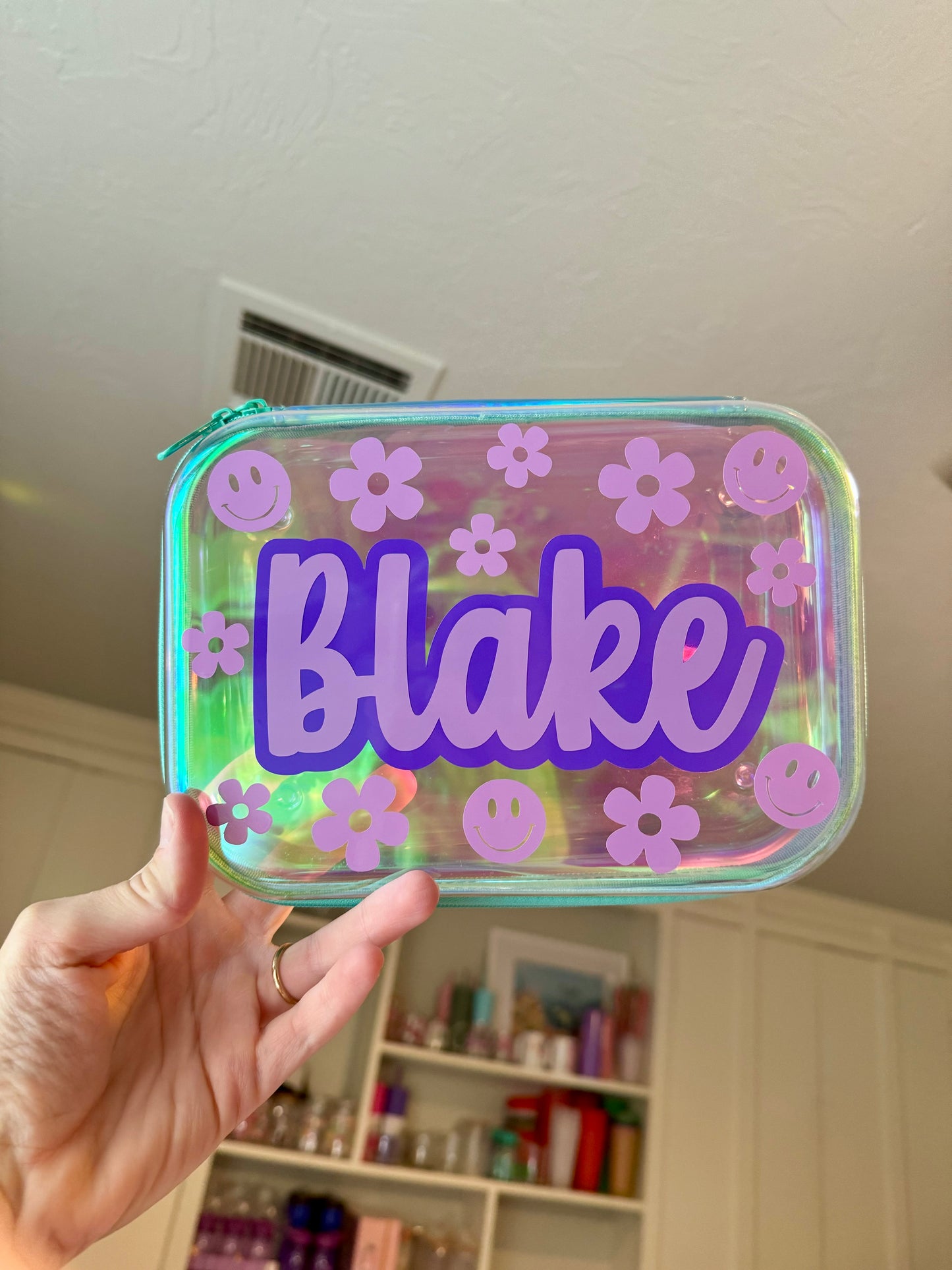 hard plastic zip case with decal