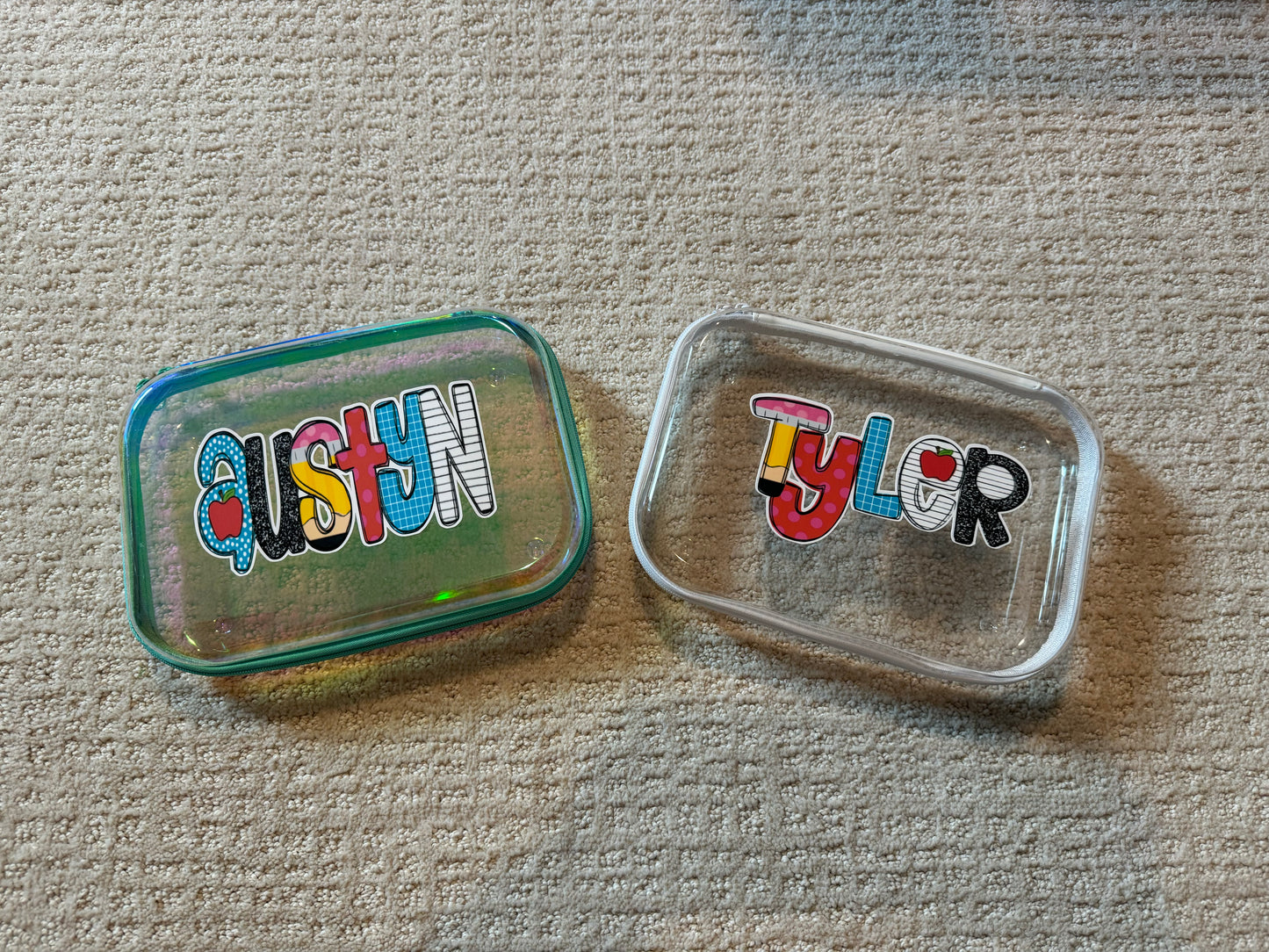 hard plastic zip case with decal