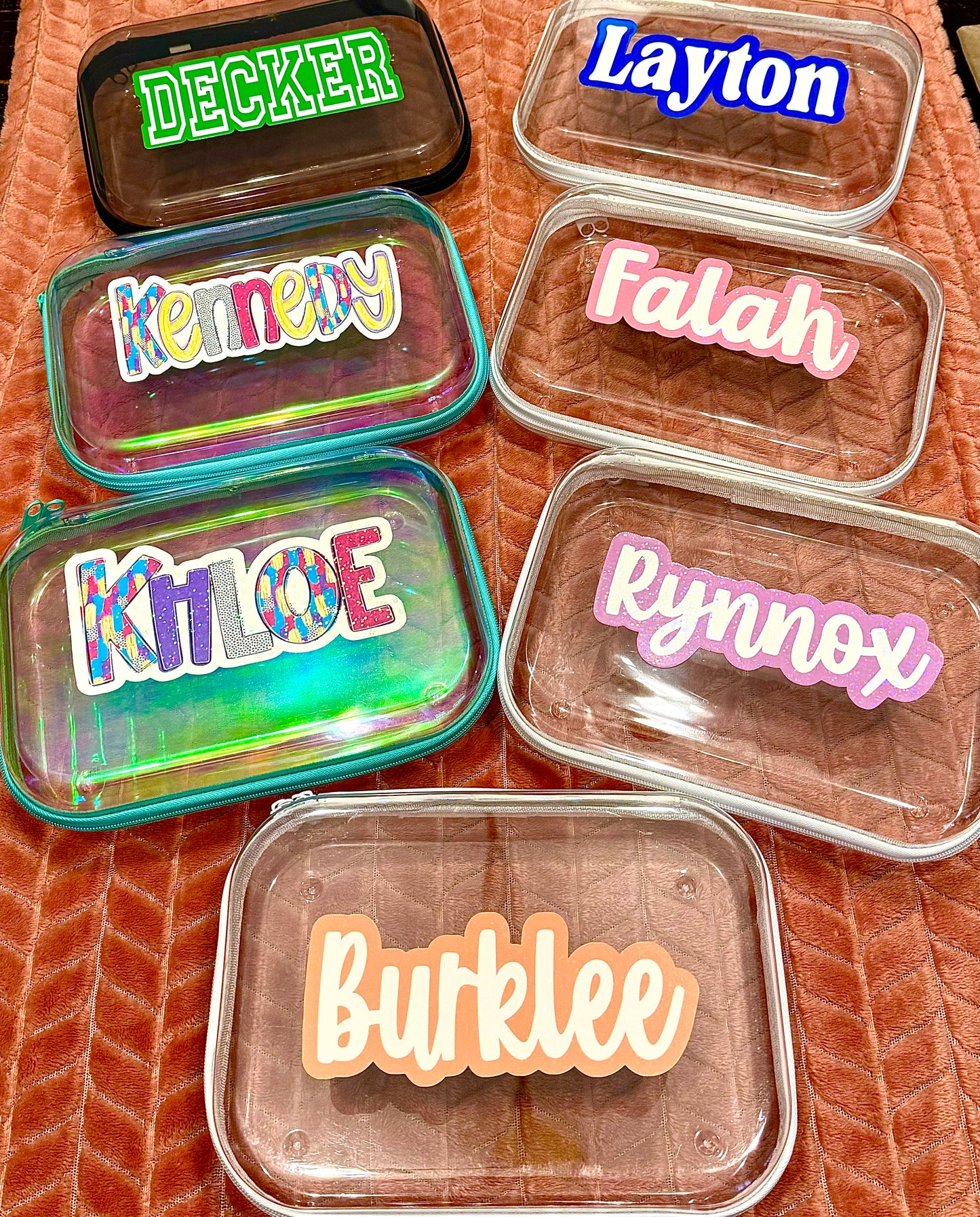 hard plastic zip case with decal