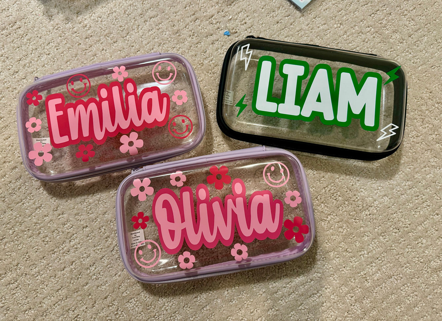 hard plastic zip case with decal