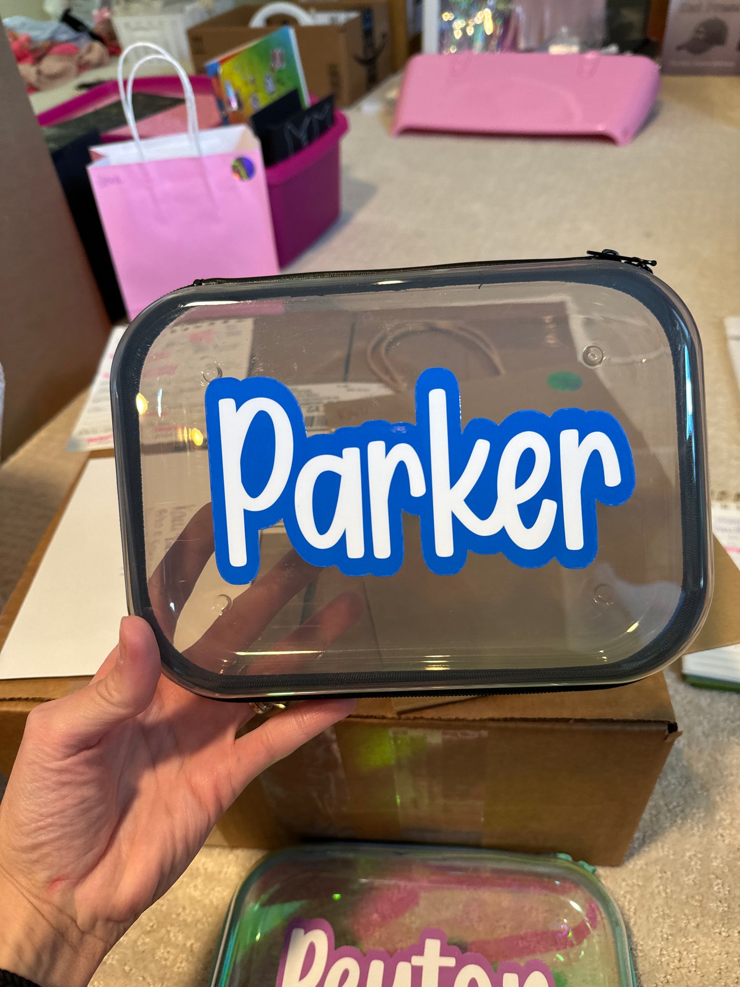hard plastic zip case with decal