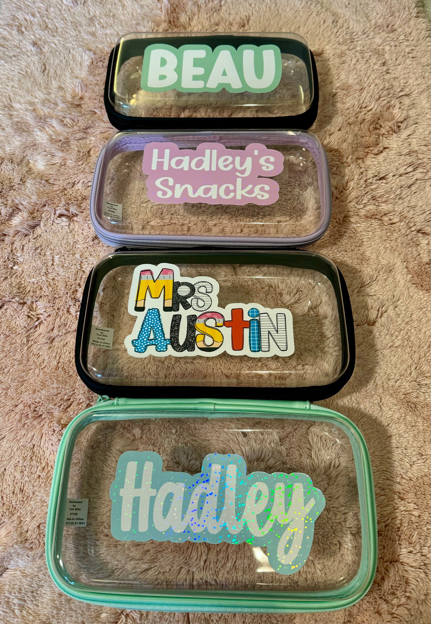 hard plastic zip case with decal