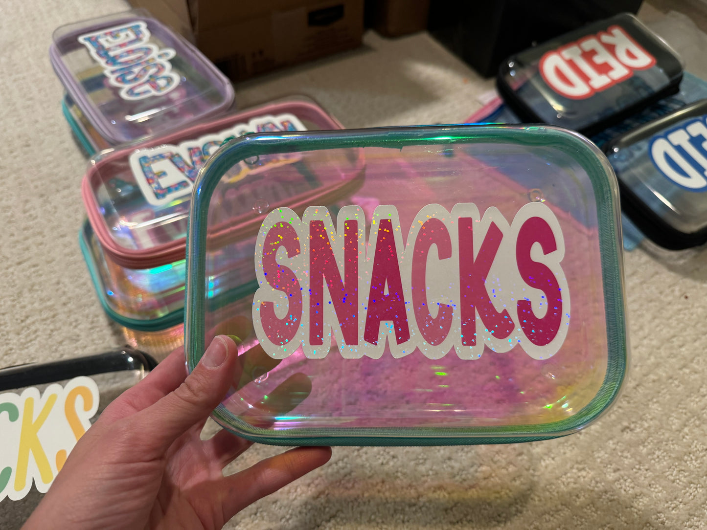 hard plastic zip case with decal