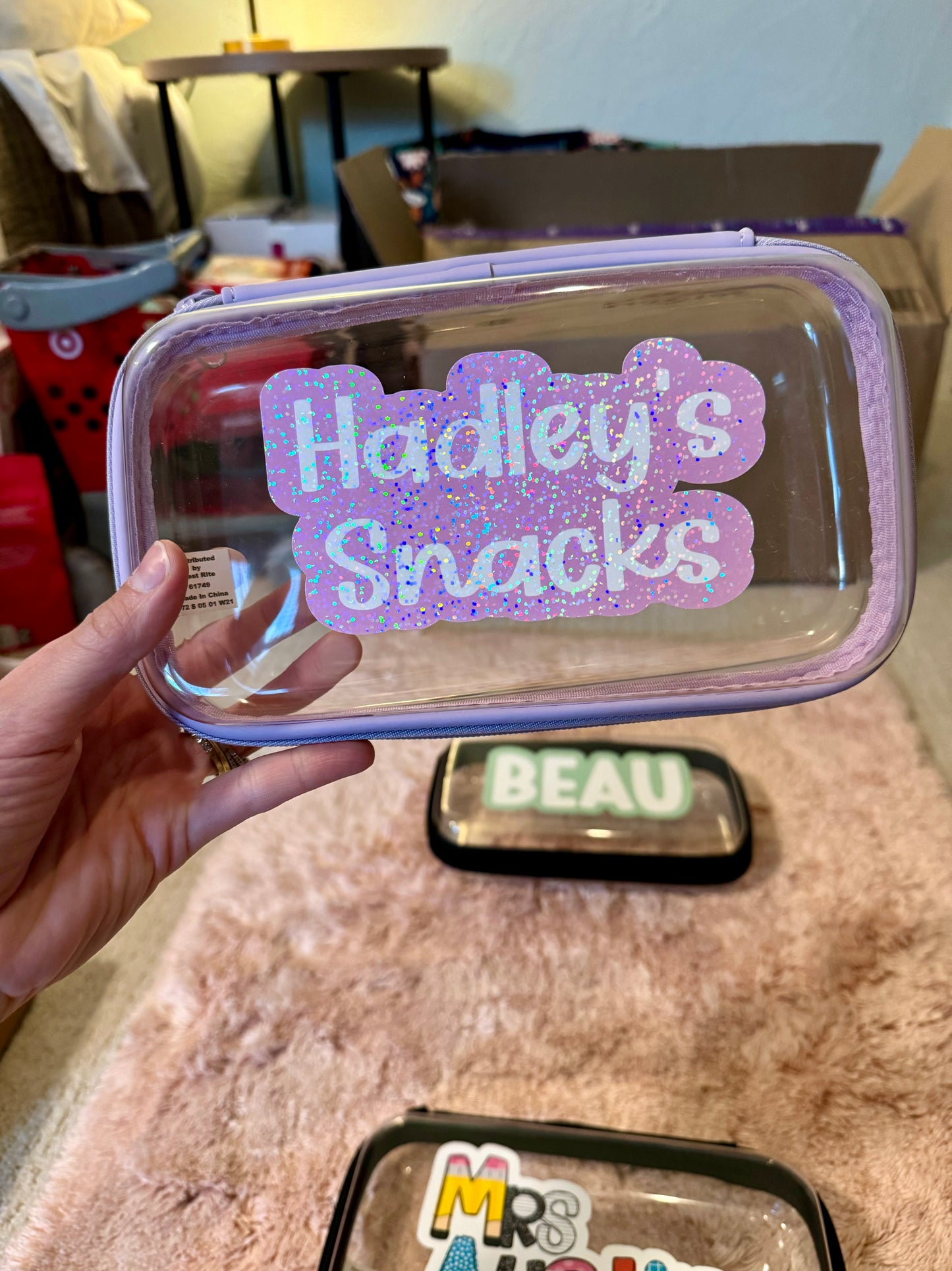 hard plastic zip case with decal