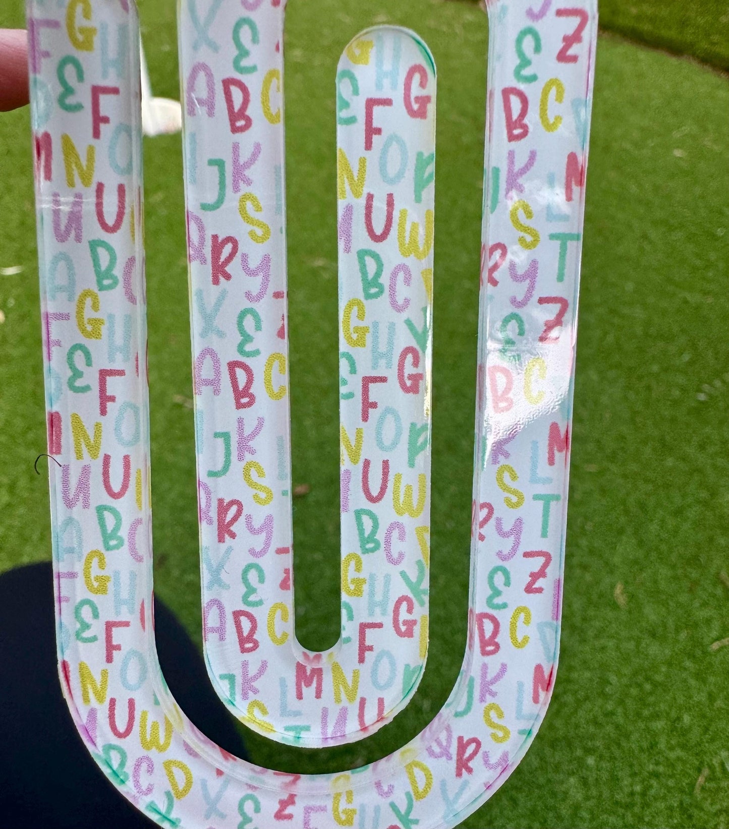 jumbo paperclip, jumbo bookmark, teacher bookmark, personalized bookmark, acrylic bookmark, teacher gift, bookmark, personalized gift