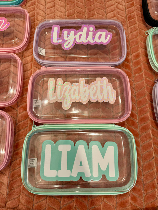 hard plastic zip case with decal