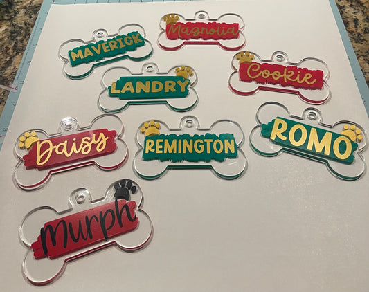Personalized dog ornament • pet ornament • dog tag • dog stocking tag • pet gift • friend gift • ornament • personalized gift • dog mom