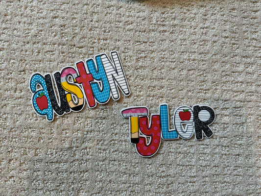 back to school name decals•alphabet decals•water resistant name sticker•teacher name sticker•laptop sticker•decals•personalized name sticker