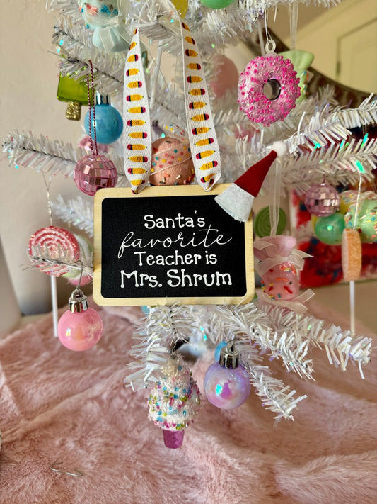 personalized teacher ornament, chalkboard ornament, teacher gift, personalized teacher gift, teacher Christmas present, Christmas ornament